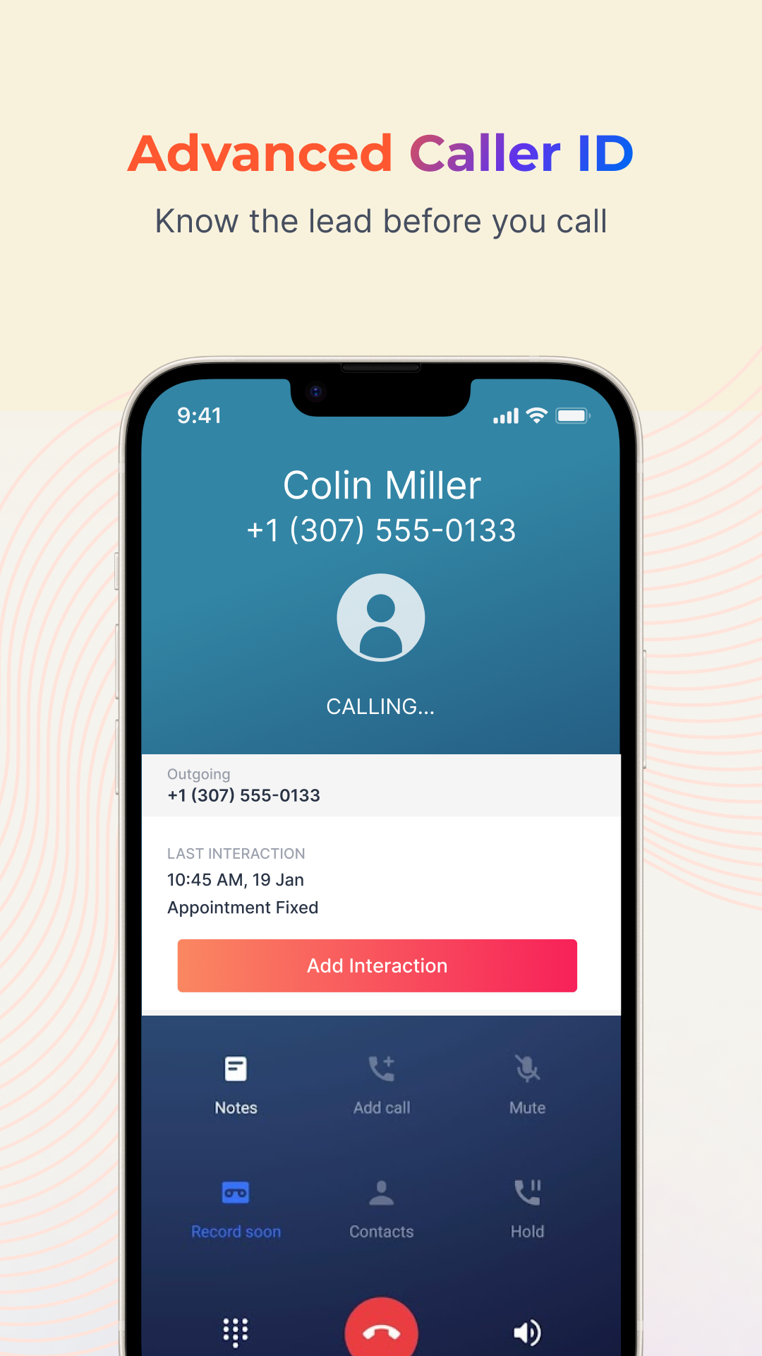 screenshot of Runo Call Management CRM